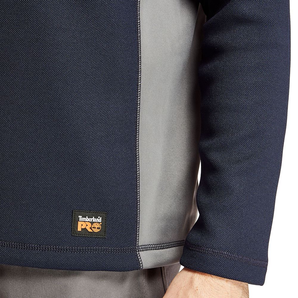 Timberland Φουτερ Ανδρικα Σκουρο Μπλε - Pro® Studwall Quarter-Zip Textured Fleece - Greece 7806423-B